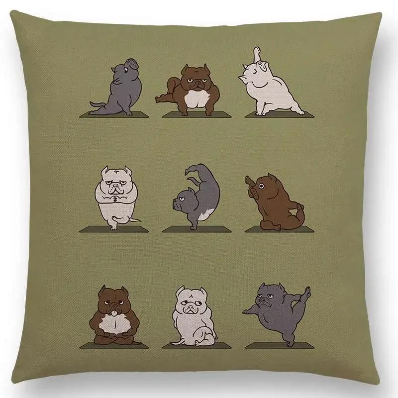 Mais Novos Animais Yoga Estampas de Desenho Animado Engraçadas Capa de Almofada Alpaca Coelho Dachshund Bull Terrier Hipopótamo Cães Panda Capa de Almofada para Sofá