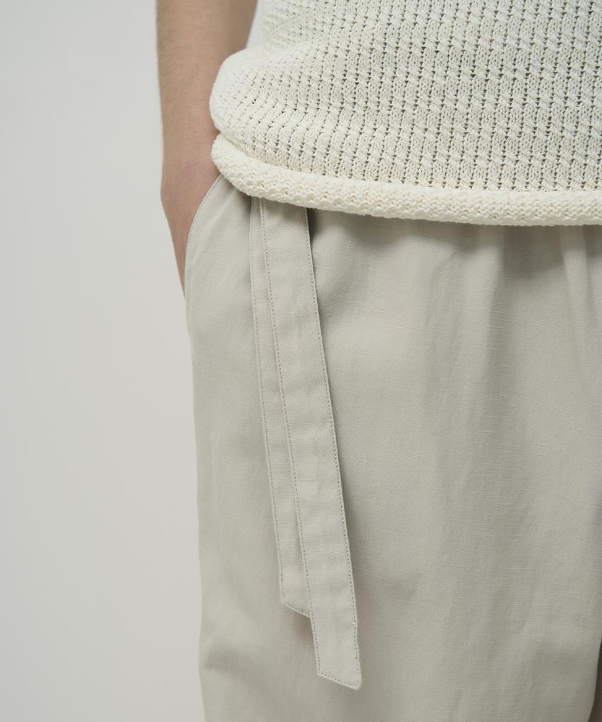 Leopeusaideuhwaiteulabel Belted Curtain Pants Oyster