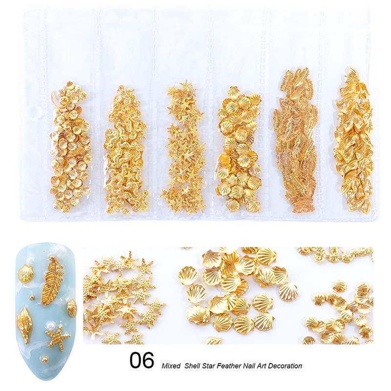 Buy Special Gold Shell Rivets Ocean Rhinestones Decoration Art Manicure ...