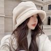 Autumn and winter hat Women's bucket hat Fleece cold ear protection Internet celebrity basin hat Casual lamb wool star anise beret