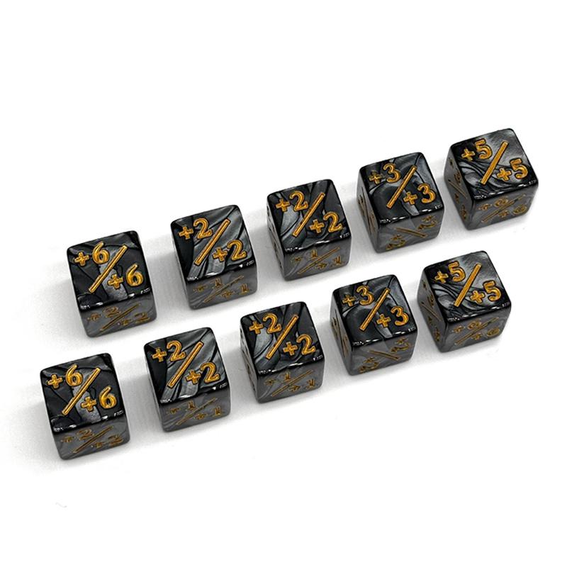 10 szt. 16 mm 6-stronne kości liczniki +1-1 kości liczące do gry Magic The Gathering tokeny karty lojalnościowe akcesoria zabawka dla dzieci