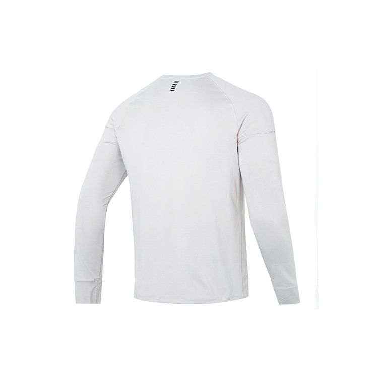 Under Armour Logo Print Long Sleeve Running T-Shirt Men Tops Gray 1373214-592