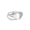 Eetit Adjustable Stylish Zirconia Heart Love Open Ring Stainless Steel Chic Finger Jewelry for Women
