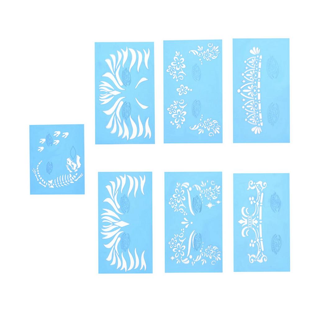 7pcsset Reusable Face Paint Stencil Body Painting Template Facial Makeup Tattoo Design Tools