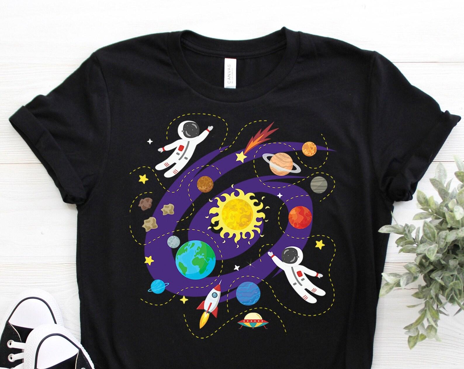 Solar System Dwarf Planets Astronomy Astronaut T-Shirt Space Geeks Gifts Birthday Party Present Kids Youth Boys Girls, Teachers Astrophysics 100