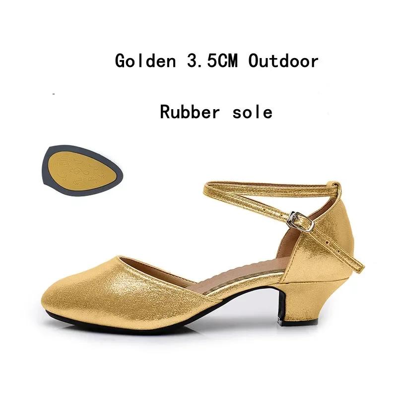 Zapatos Estándar para Mujer Nuevos Zapatos de Baile de Salón para Mujer con Perlas Punta Cerrada Zapatos de Salsa Suela Blanda de Goma Tacones Bajos para Danza Moderna