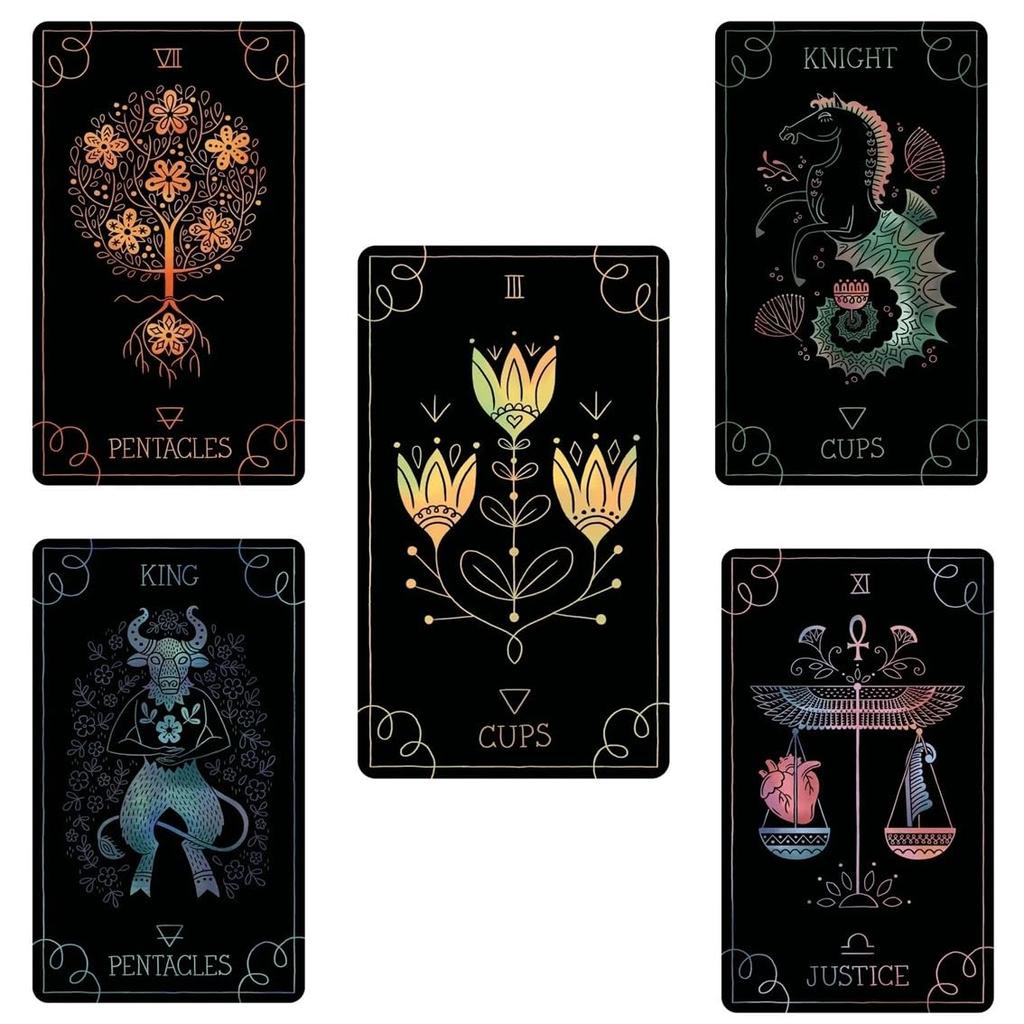 Kancharo 78-Card Tarot Card Set [Folklore Tarot] Includes Japanese Tarot Card Instructions & Pouch (Authentic)