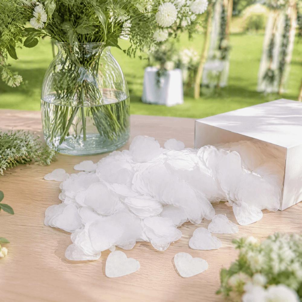 10000PCS 2.5cm Heart Tissue Paper Confetti White Wedding Confetti  Wedding Toss