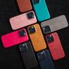 For iPhone 16 Pro Case Calf Texture PU Leather Hard PC Protective Phone Cover