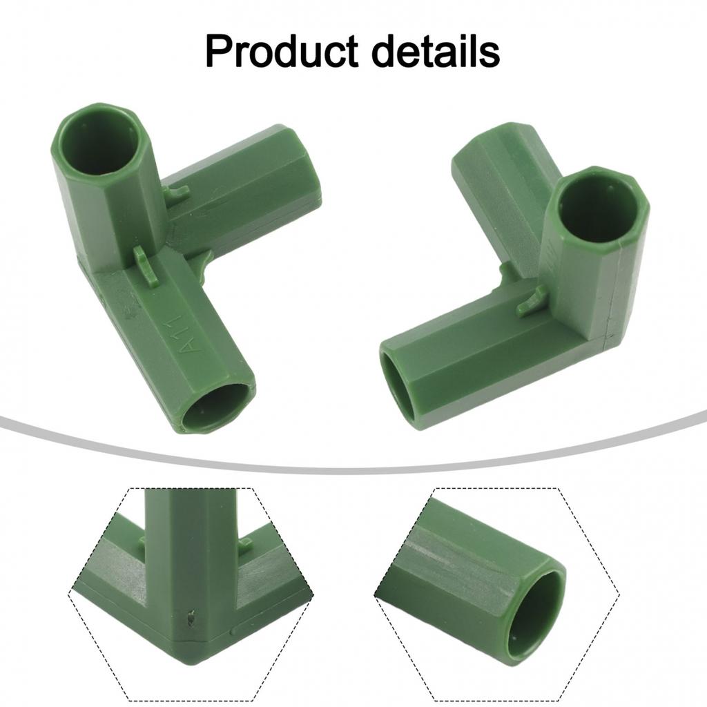 11mm Green Plastic Frame Connectors for Reliable Garden Support 20 Pcs