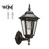 Solar Courtyard Lighting Vintage Wall Light, Motion Sensor Outdoor Sconce with Glass Automatic Dusk To Dawn Light Shade, Waterproof Garden Lantern for