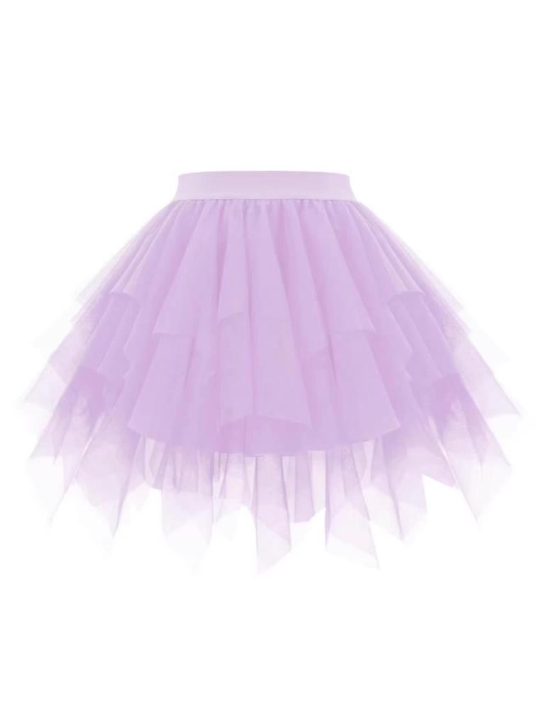 Women's Fluffy Mesh Ruffle Skirt - Short Princess Style