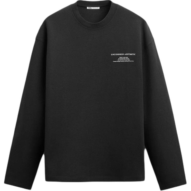 

Zara Letter Print Comfortable Loose Fit Long Sleeve Sweatshirt Men sweatshirt Black 4442355-800 M
