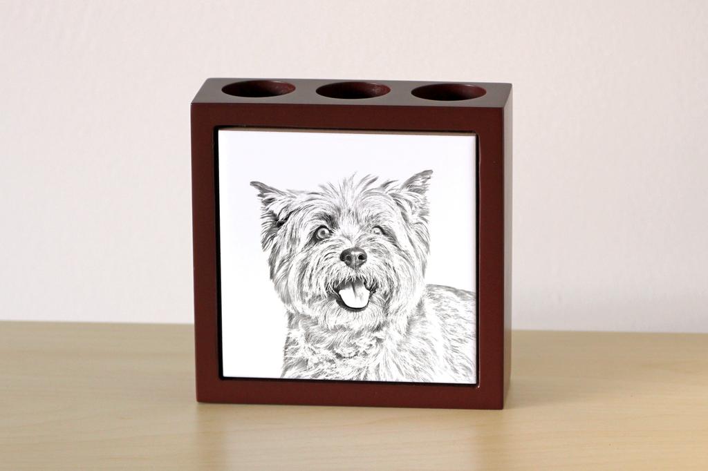 Cairn Terrier – Pen holder with a dog, desk organizer with a print | Art-Dog