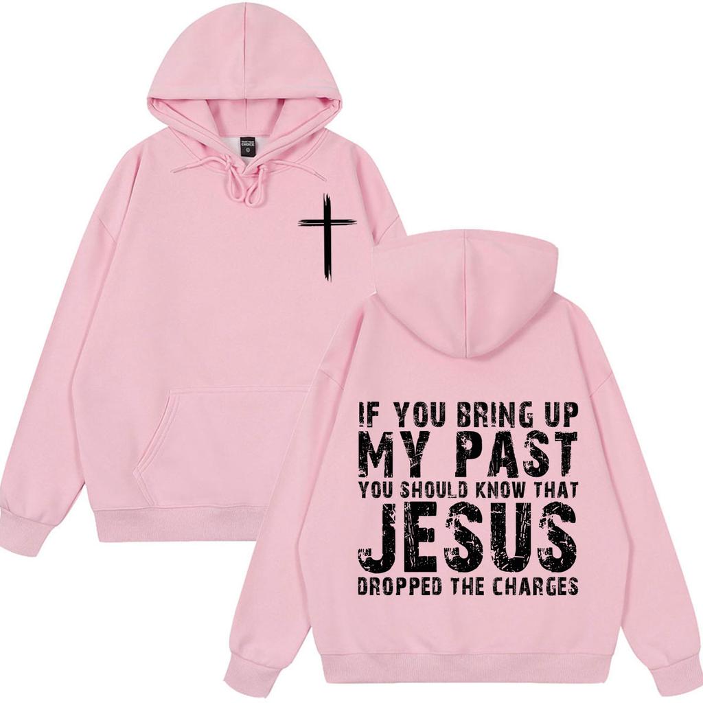 Jesus Dropped The Charges Christian Faith Fashion Print Hoodie Unisex Vintage Pullover Loose Casual Oversized Sweatshirts