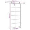 VidaXL Sliding Door Hardware Kit Black 102x205cm ESG Glass, Interior Door, Interior Barn Door, Door 3375852