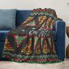 Pizza on Earth Christmas Throw Blanket, Funny Food Theme with Tree Design, Soft Knit Blanket for Holiday Gift and Sofa Decor