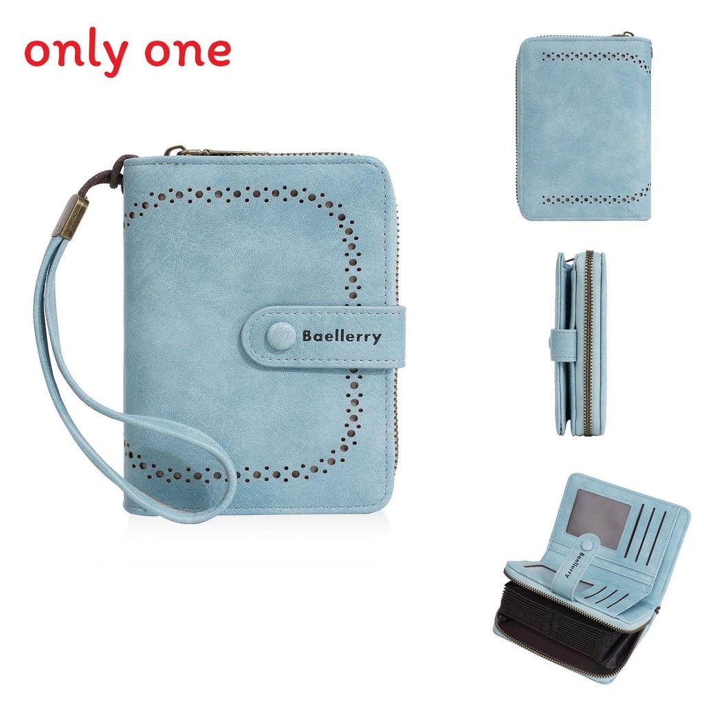 

Женский винтажный кошелек из искусственной кожи с несколькими отделениями для карт и прочной отделкой светло-синий