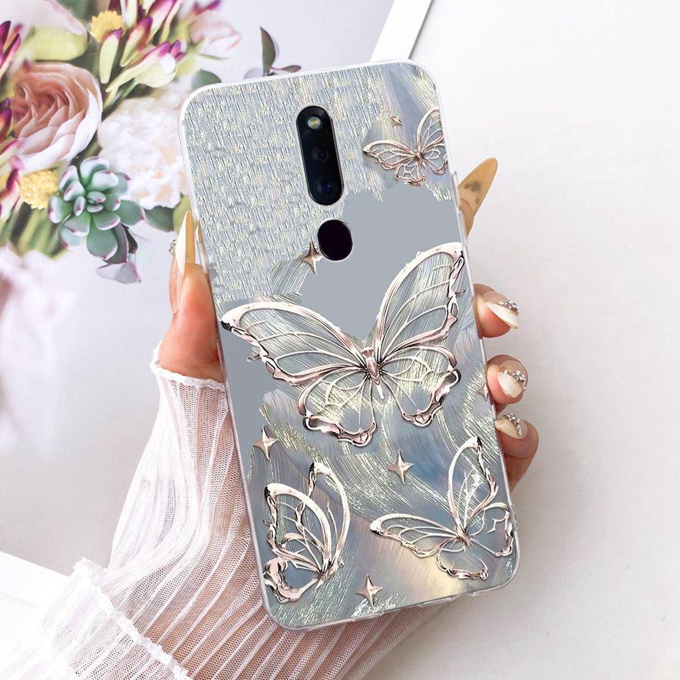 Clear Casing For Oppo F11Pro CPH1969 CPH2209 CPH1987 Phone Case For Oppo F11 Pro Cover Fashion Butterfly Funny Cute Painted