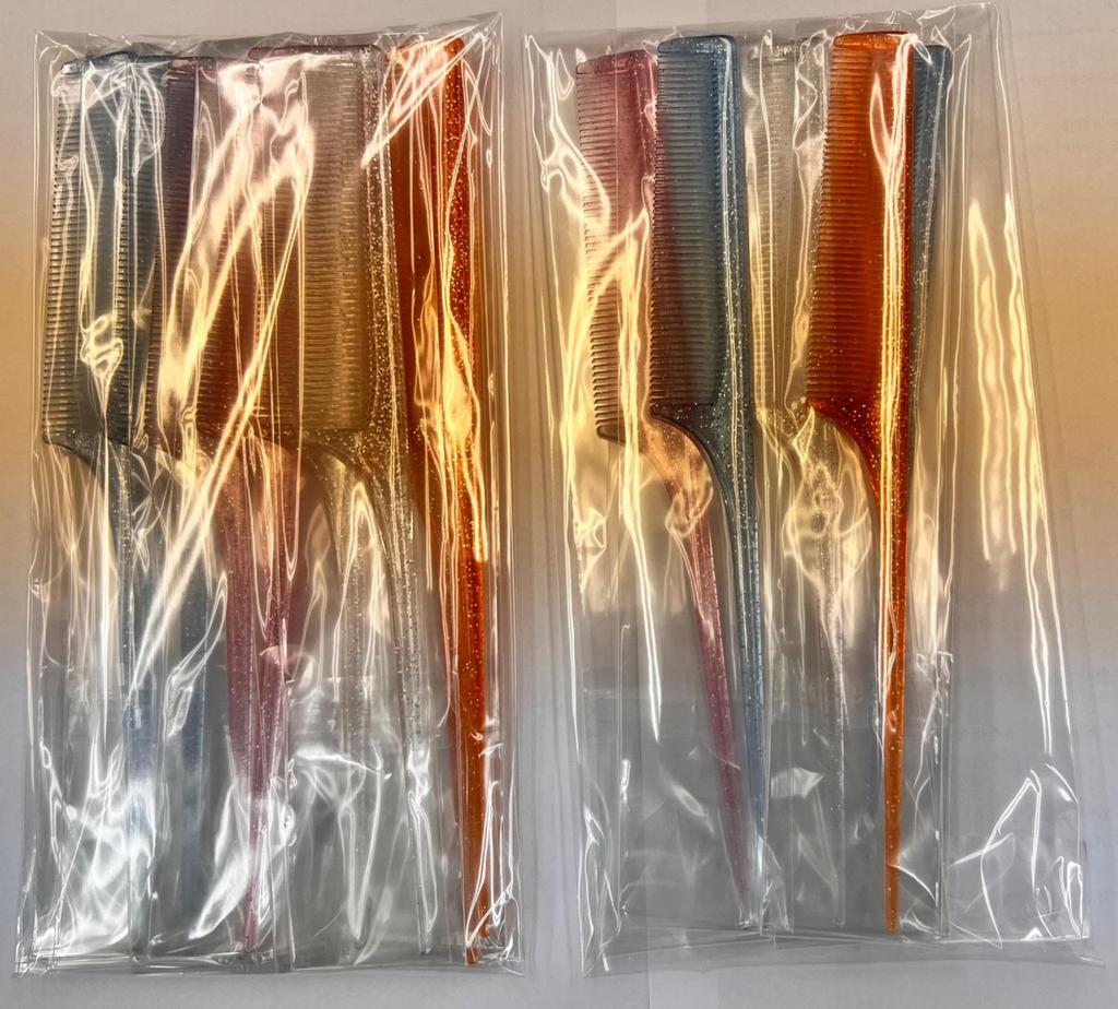 For Hair Set of Random 5 Comb, Japanese-made, Straight, Portable, Women, Cute, Glitter, Brush, Combs, Colors, Pieces, 188-5