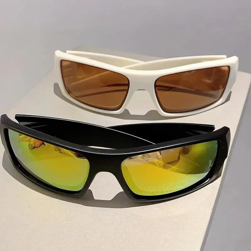 New Y2k Square Men Cycling Sunglasses Outdoor Sports Women Driving Shades Trendy Brand Design Vintage Punk UV400 Eyewear