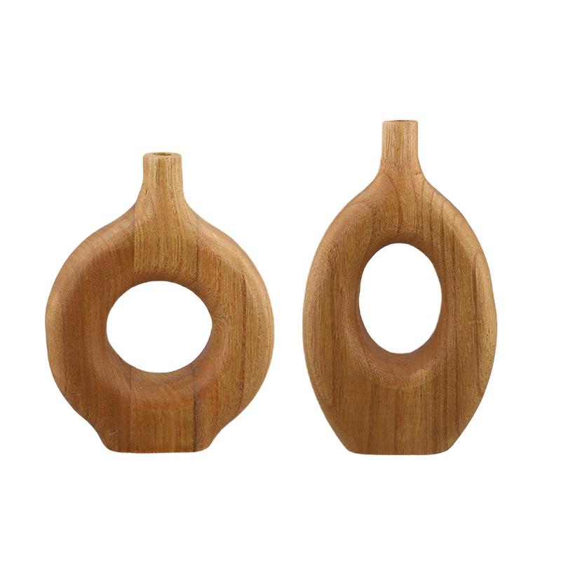 

1 шт./3 шт. Вазы для цветов Домашний декор для стола Ручная работа Круглая ваза для цветов Деревенская Дзен-ваза Офисная Деревянная ваза Украшение Скандинавский стиль