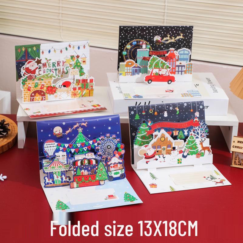 3D Christmas Music Greeting Card - Mini Cartoon Design for Children