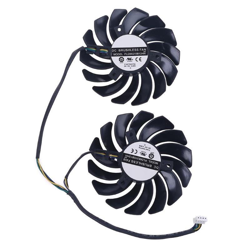 1 Paar 87 mm PLD09210B12HH 4-poliger Grafikkarten-Lüfter für MSI RX 580
