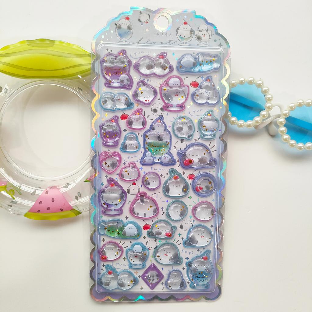 New Kids Reward 3D Relief Stickers - Japanese Cute Cartoon Crystal Gem Diamond Decals for DIY Journal Crafts & Gift Presents