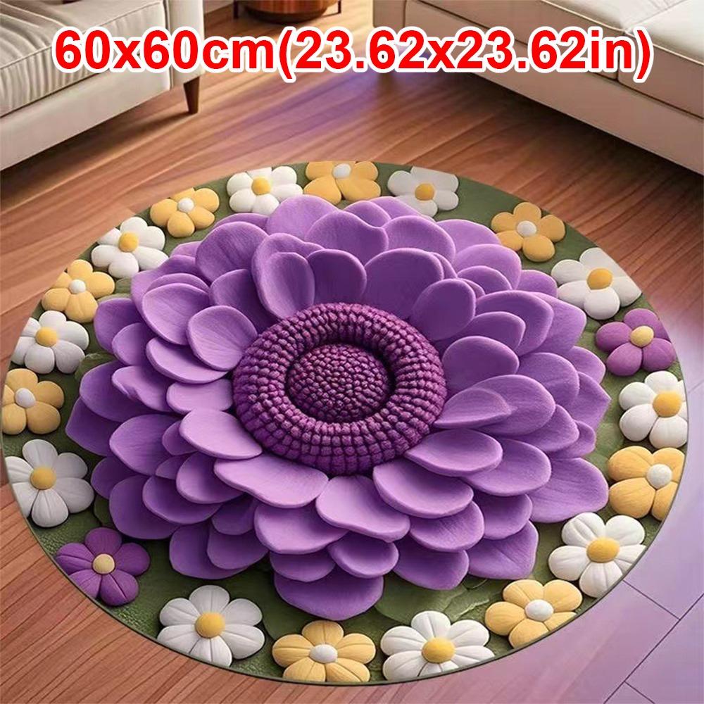 Special-shaped Flower Carpet Non-slip Soft Peony Floor Mat Absorbent 40x40cm/60x60cm Blanket for Living Room Tea Table Bedside