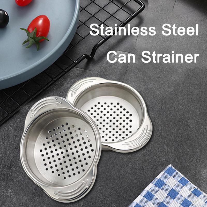 1/2Pcs Universal Can Strainer Stainless Steel Can Colander Food Can Strainer for Beans Vegetables Fruit Tuna Home Kitchen Tools
