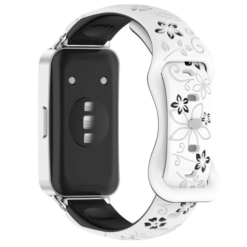 Women Silicone Flower 3D Engraved Strap for Huawei Band 10 9 8 Breathable Comfortable Bracelet Wristband for Huawei Fit4 Fit3 Fit2 Correa Accessories