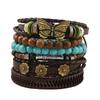 Summer New Hot Fashion Sells Butterfly Plum Blossom Turquoise Chicken Wing Wood Handwoven Personalized Bracelet Six-piece Set