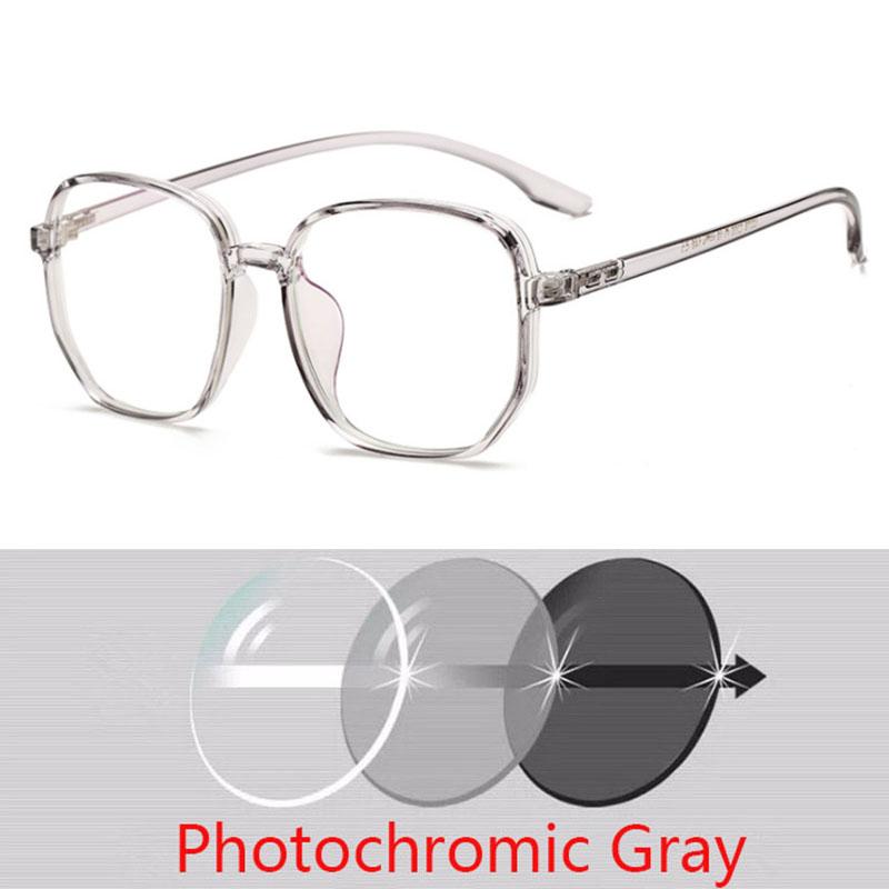 Transparent Gray Oval Nearsighted Glasses Ultralight  Steel Wire Leg Prescription Eyeglasses Diopter 0 -0.5 -1.0 To -6.0