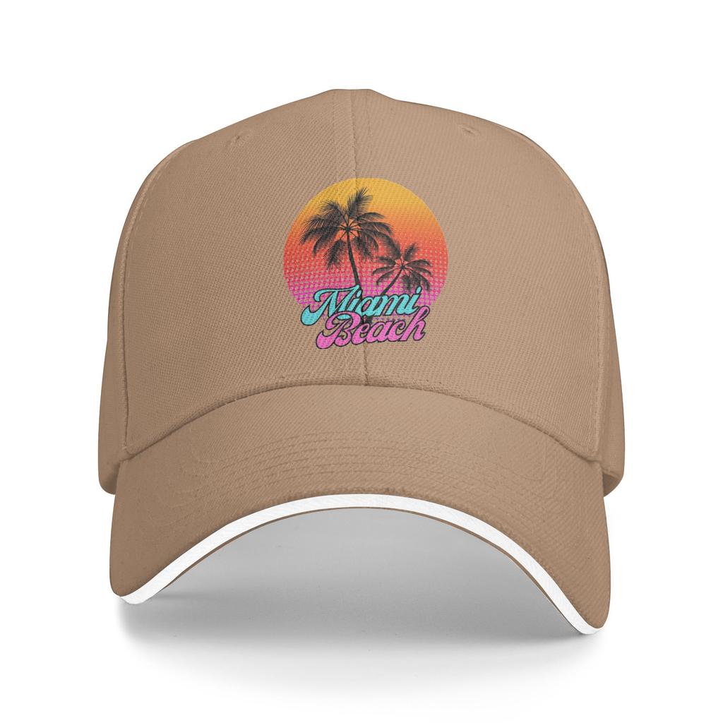 Miami Beach Palm Baseball Cap  Outdoor Gym Dropshipping Hip Hop Hats UnisexTeens y2k Cute Custom Logo Baseball Caps