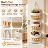 Cotton Rope Wall Hanging Basket Tiered Structure Woven Hanging Organizer  Key Organization