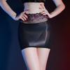 Women's Sheer Glossy Bodycon Mini Skirt Lingerie Set