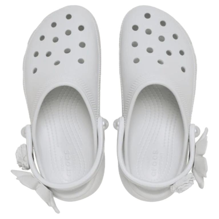 Crocs Classic Platform Bouquet Clog Plastic Trendy Hole Shoes Women's White