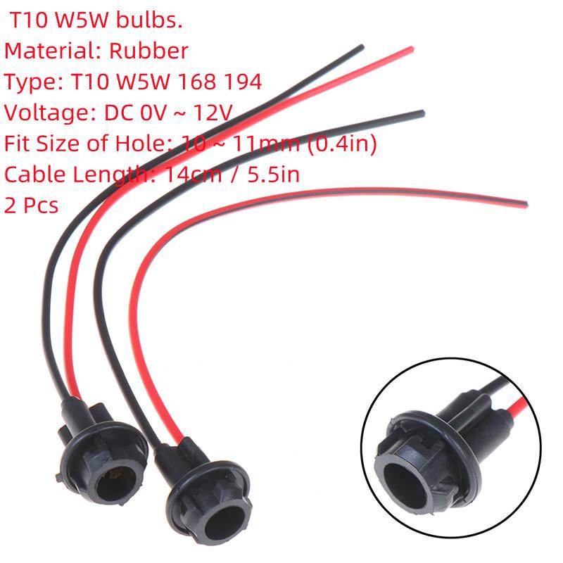 Fit for Cars Trucks Boats Soft Rubber Connector Extension Accessories 10Pcs W5W T10 Light Bulb Socket Holder