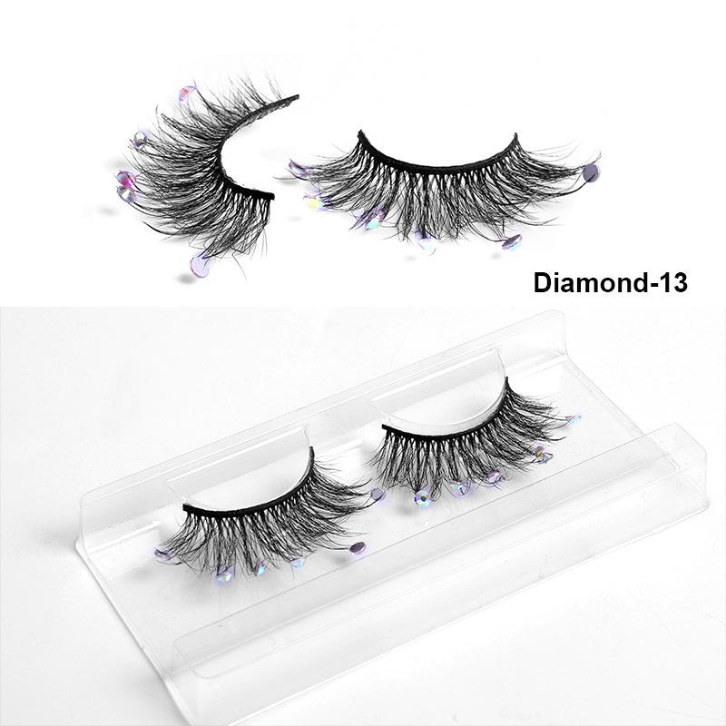 Europe And The United States With Diamond False Eyelashes 3d Three -Dimensional Natural Thick Grafted Eyelashes