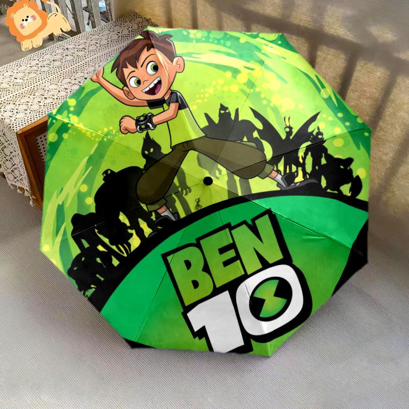 Ben 10  pattern, automatic folding umbrella, portable and foldable design, 8 ribs, a Christmas or birthday gift.