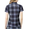 FootJoy Women's Check Print Short Sleeve Pique Polo Shirt, Dark Navy, Size M (FJW-S25-S04, 34824-M)