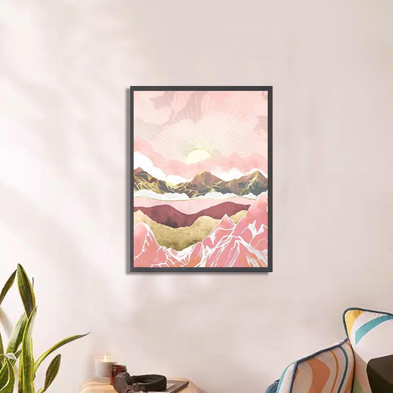 Popular DIY 5D Diamond Painting - Sunset Lake Natural Scenery, Full Drill Embroidery Kit