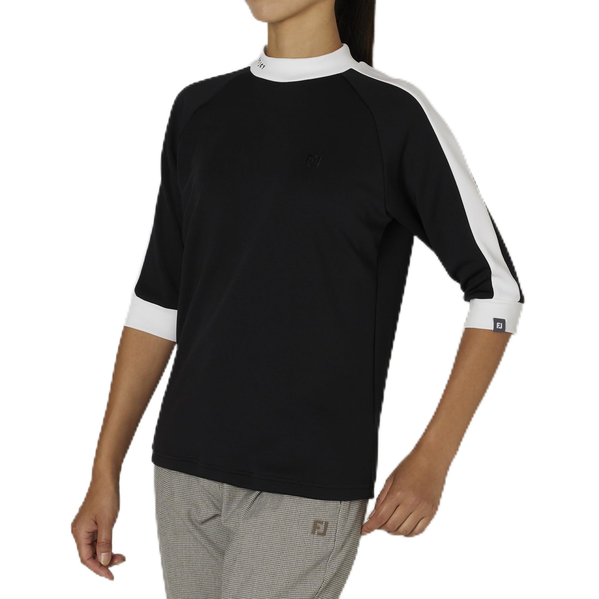 

FootJoy Lightweight 3/4 Sleeve Mock Neck Shirt, Black, Women s, Size Small, FJW-F24-S01, 32259-S
