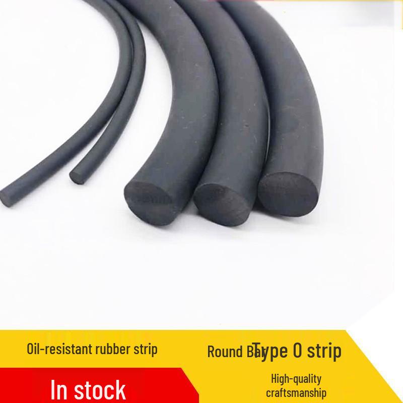 Black Nitrile Oil-Resistant Rubber Cord, 12mm Diameter Circular Sealing Strip