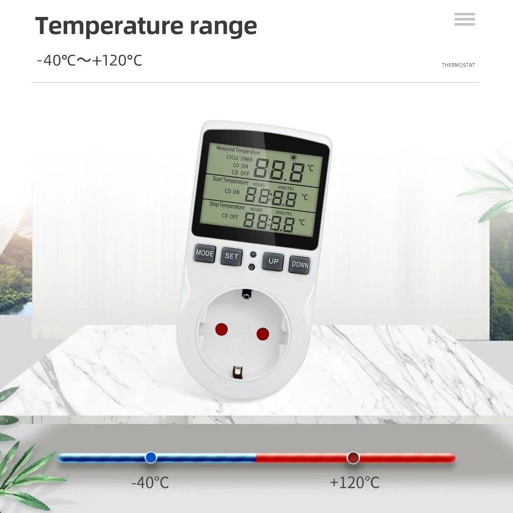 Digital Temperature Controller Thermostat With Timer Switch Heating Cooling For Refrigerator Aquaculture AC 110V~230V