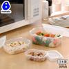 Inomata Chemical Rakuchin Pack Rectangular Food Storage Set of Clear Made in Microwave with for and Food Food Small 1830 (Inomata-k) Containers, 9,