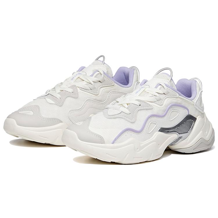 New ANTA Chunky Sneakers Women's Low top Ivory White/Shade 1 Gray 122038883-1
