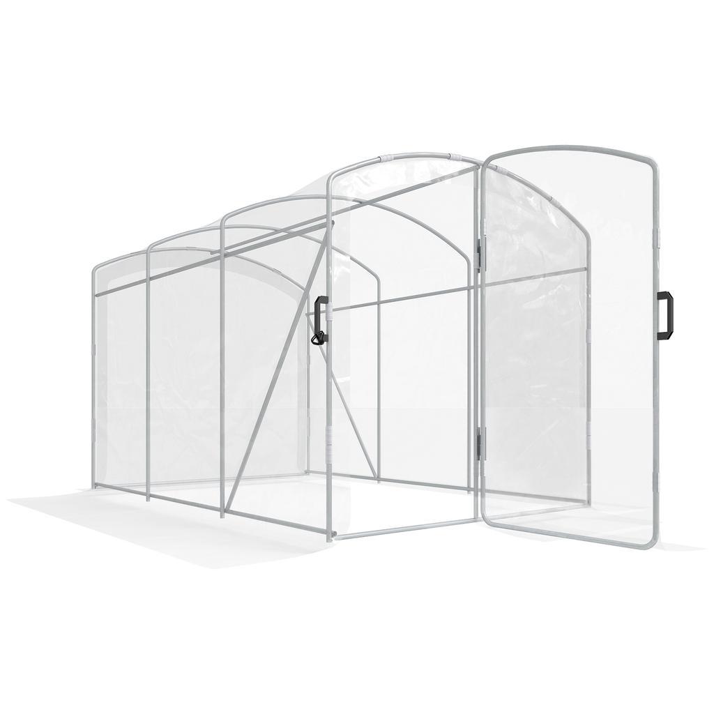 Tunnel Greenhouse, Walk-In, Transparent Film, Galvanized Steel Frame, 3 x 2 x 2m