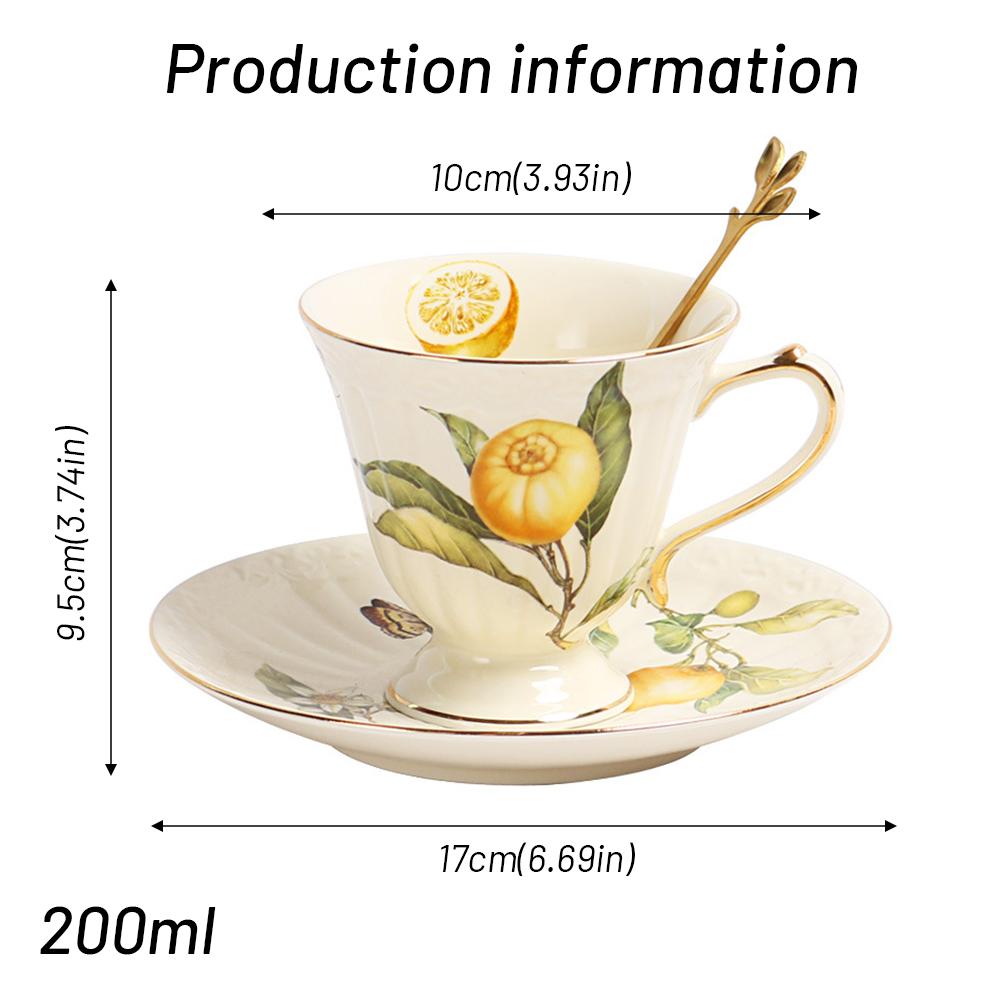 

Лимонный чайник, чашка и блюдце, кофейная кружка, керамические обеденные тарелки, посуда для напитков, ретро кофейные чашки для молока на день рождения, свадьбу, десертная тарелка